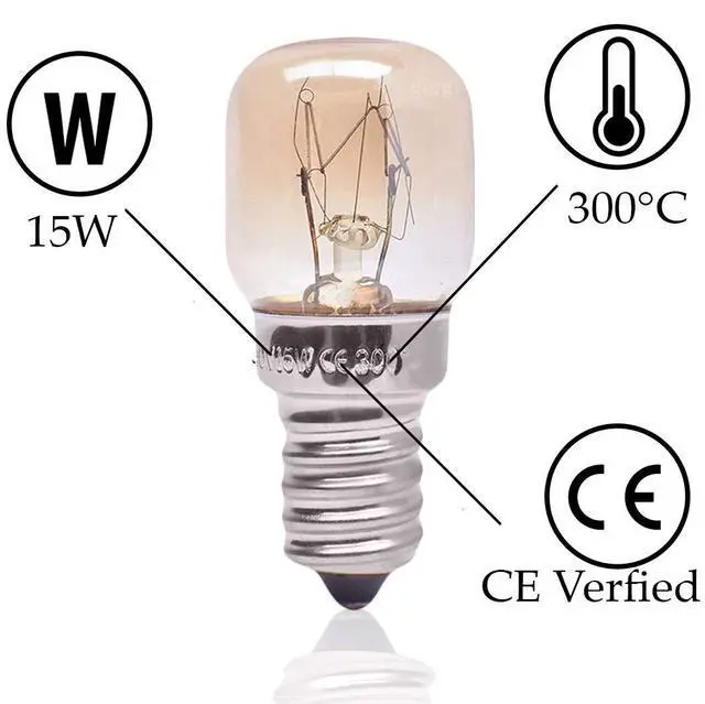 Alt view image 4 of 5 - (3 Pack) Salt Lamp Bulb | Oven | Fri | Small Screw E14 15W