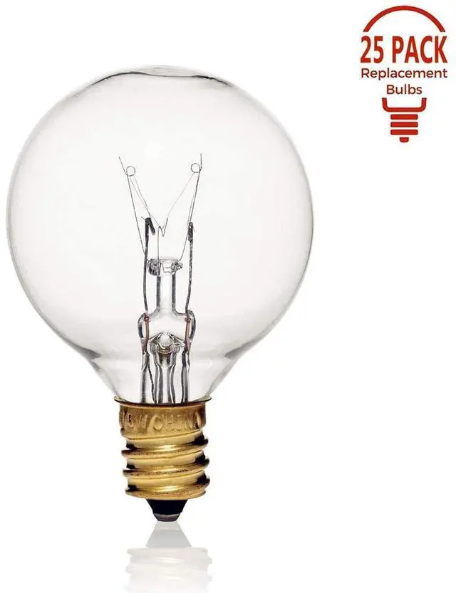Alt view image 3 of 5 - 25 Pack G40 Incandescent Replacement Light Bulbs: 7 Watt G40 Globe Bulbs