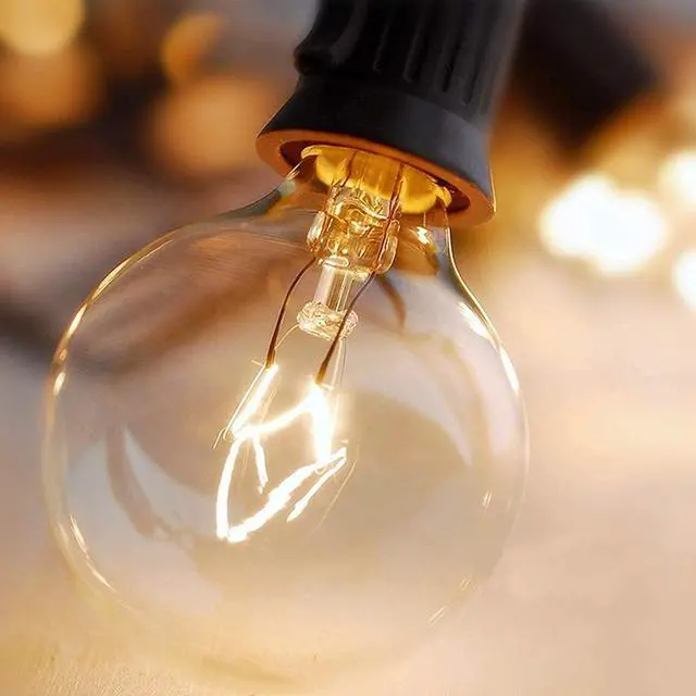 Alt view image 5 of 5 - 25 Pack G40 Incandescent Replacement Light Bulbs: 7 Watt G40 Globe Bulbs