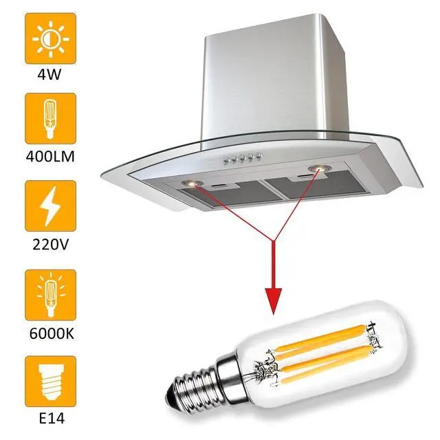 Alt view image 4 of 5 - E14 Cooker Hood Light Bulbs Cool White 6000K