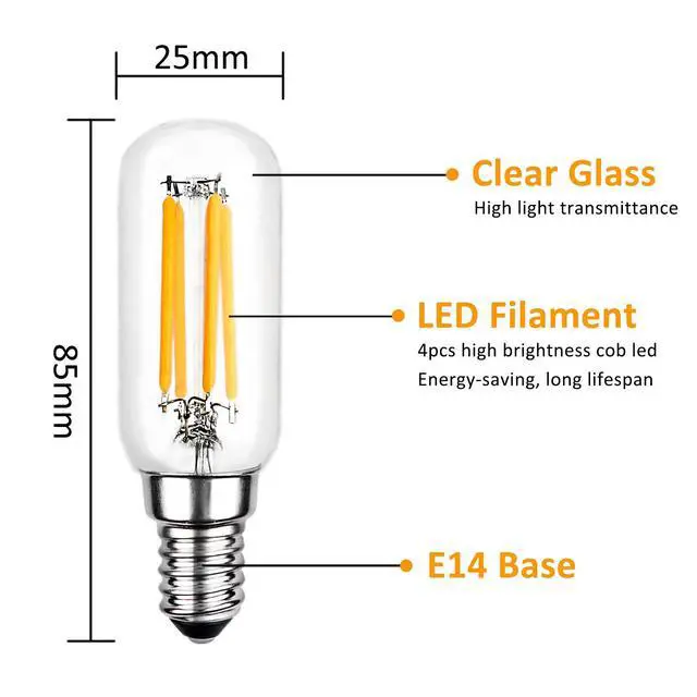 Alt view image 5 of 5 - E14 Cooker Hood Light Bulbs Cool White 6000K