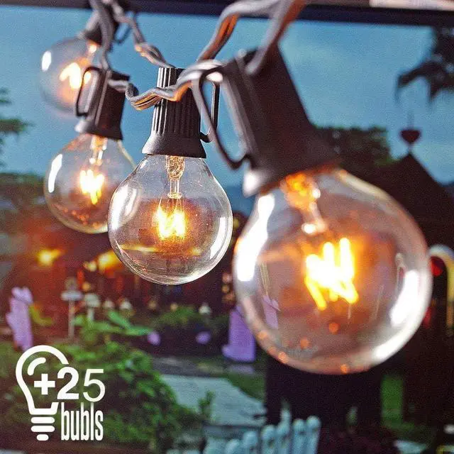 Alt view image 5 of 5 - 25 Packed Tungsten G40 E12 Base 7W Clear Warm Glow White Color