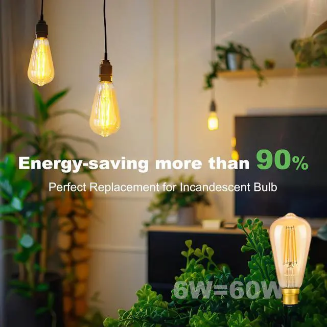 Alt view image 3 of 5 - Vintage Light Bulb B22 6W 60 Watt Equivalent