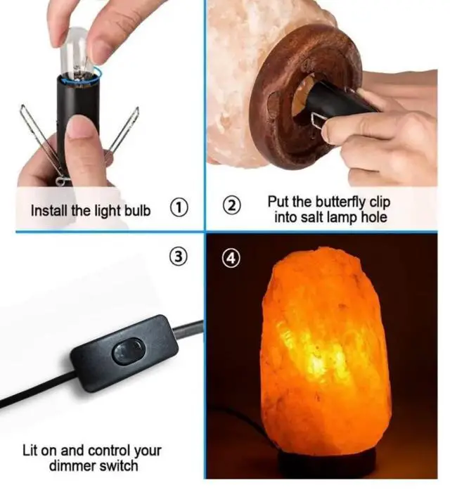 Alt view image 3 of 5 - Salt Lamp Replacement Electric Cable with Metal Clip