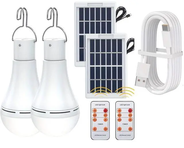 Main image of 2 Sets Outdoor Yard Chandelier Solar Light Bulb
