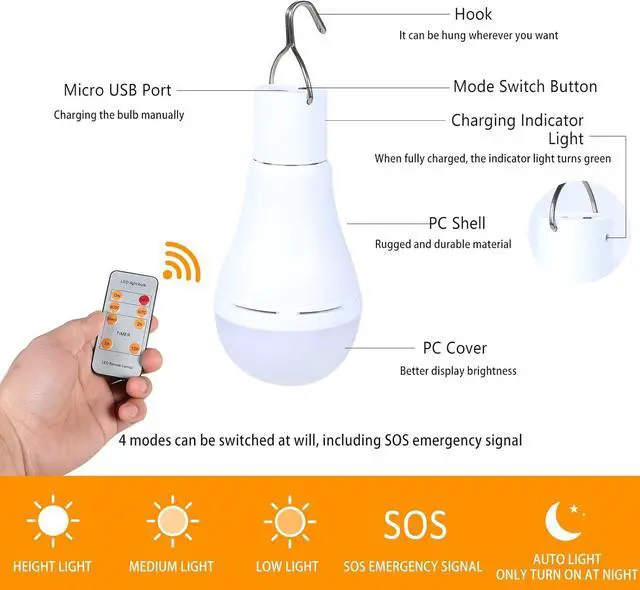 Alt view image 5 of 6 - 2 Sets Outdoor Yard Chandelier Solar Light Bulb
