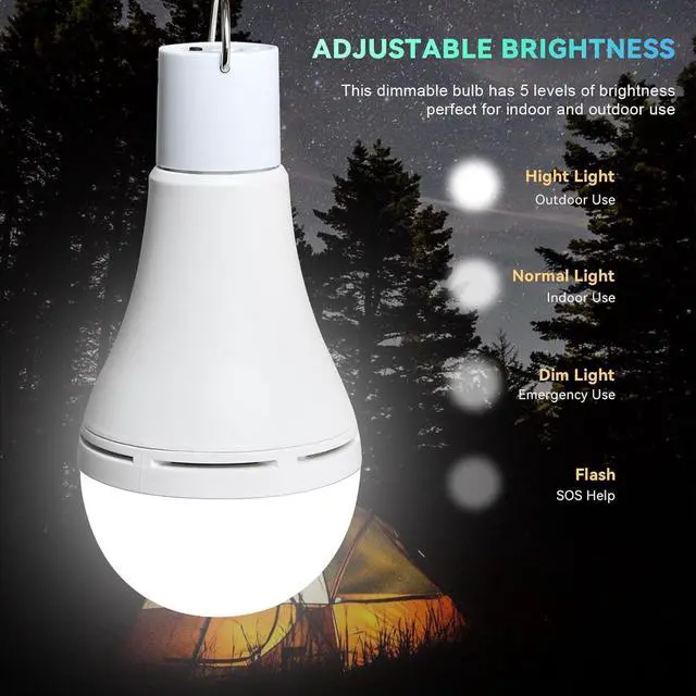 Alt view image 6 of 6 - 2 Sets Outdoor Yard Chandelier Solar Light Bulb