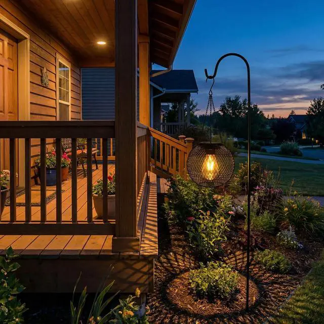 Alt view image 5 of 6 - Hanging Solar Lights Outdoor Garden 2 Pack Retro Solar Lanterns