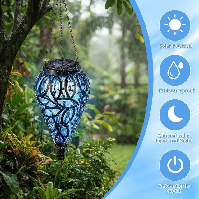 Alt view image 2 of 6 - Solar Chandelier Outdoor Garden - Waterproof Hanging Solar Lantern with 20 LED Lights