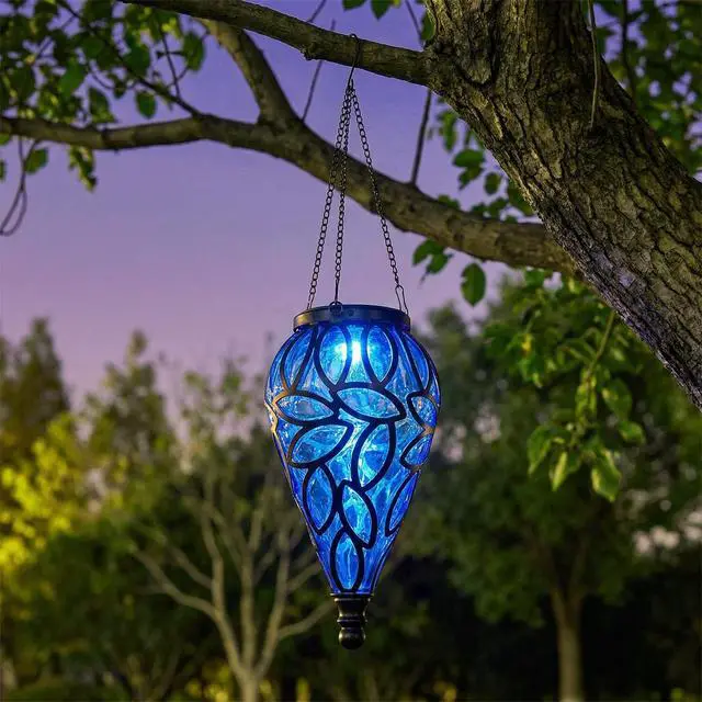Alt view image 6 of 6 - Solar Chandelier Outdoor Garden - Waterproof Hanging Solar Lantern with 20 LED Lights
