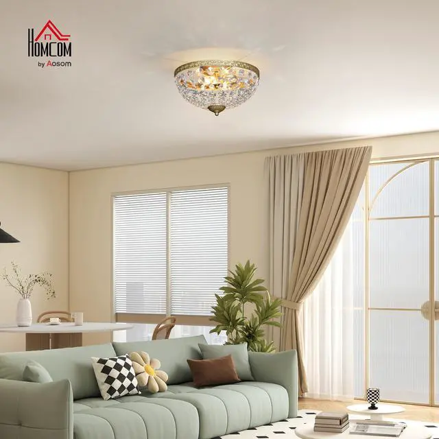 Alt view image 2 of 7 - Crystal Chandelier Ceiling Light with 168 Octagonal Beads
