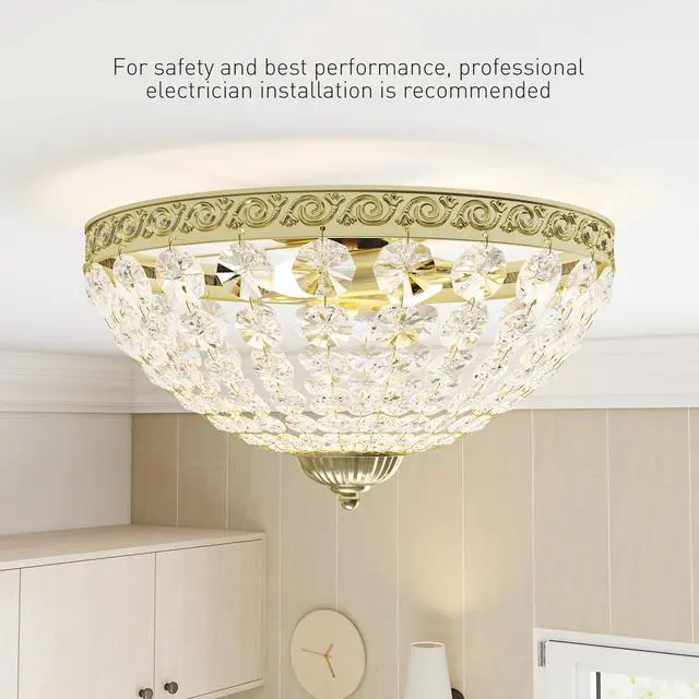 Alt view image 5 of 7 - Crystal Chandelier Ceiling Light with 168 Octagonal Beads