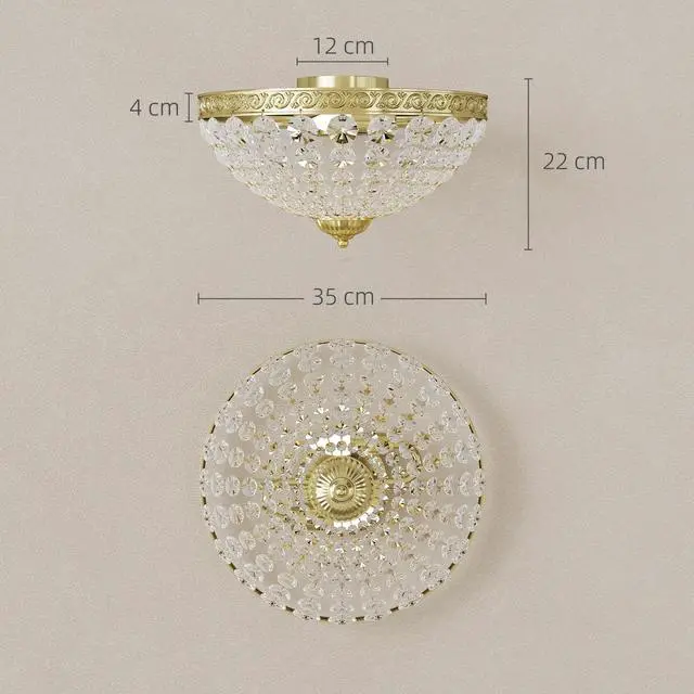 Alt view image 7 of 7 - Crystal Chandelier Ceiling Light with 168 Octagonal Beads