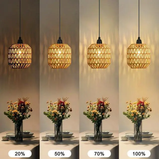 Alt view image 3 of 6 - 2 Pack Battery Powered Outdoor Pendant Light Dimmable Ceiling Light