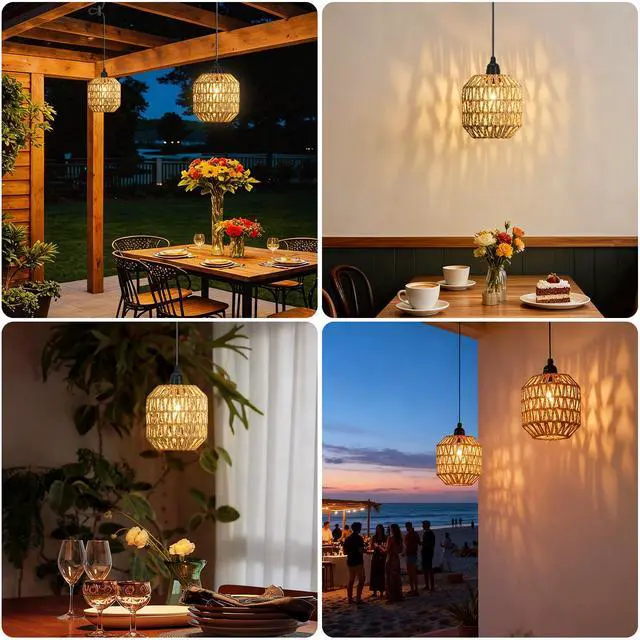 Alt view image 6 of 6 - 2 Pack Battery Powered Outdoor Pendant Light Dimmable Ceiling Light