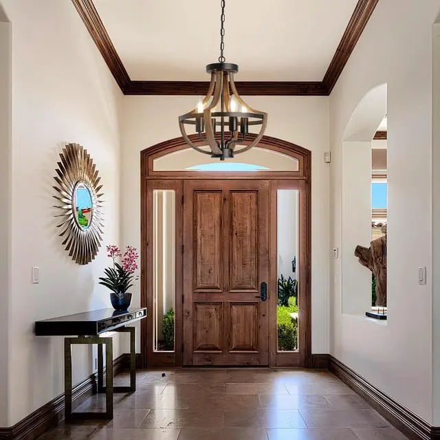 Alt view image 6 of 6 - Farmhouse Chandelier Vintage 4-Light Hanging Pendant Light Height Adjustable