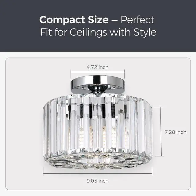 Alt view image 2 of 6 - Crystal Ceiling Chandelier Light