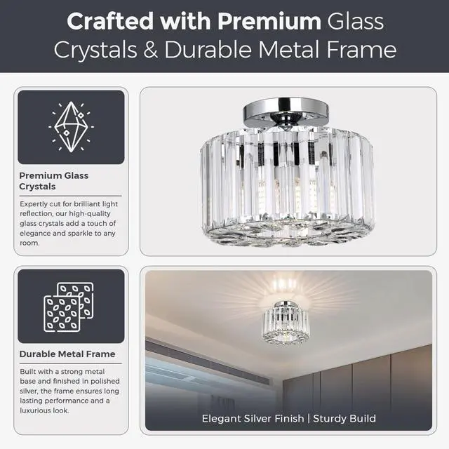 Alt view image 3 of 6 - Crystal Ceiling Chandelier Light