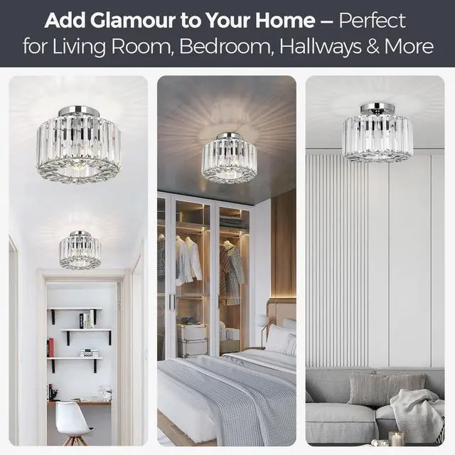 Alt view image 4 of 6 - Crystal Ceiling Chandelier Light