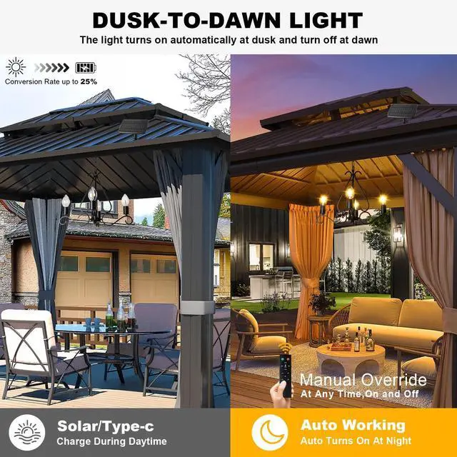 Alt view image 3 of 6 - Solar Chandelier Outdoor 4-Lights 23" Rustic Farmhouse Industrial Iron Chandeliers