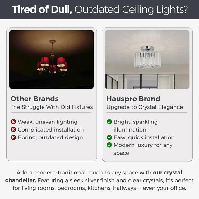 Alt view image 6 of 6 - Crystal Ceiling Chandelier Light