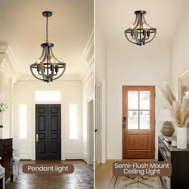 Alt view image 2 of 6 - Farmhouse Chandelier Ceiling Light