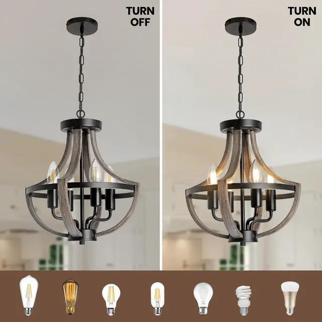 Alt view image 6 of 6 - Farmhouse Chandelier Ceiling Light