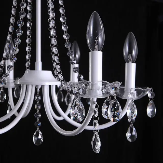 Alt view image 6 of 6 - Crystal Chandelier 6 Lights Chandeliers Ceiling Light