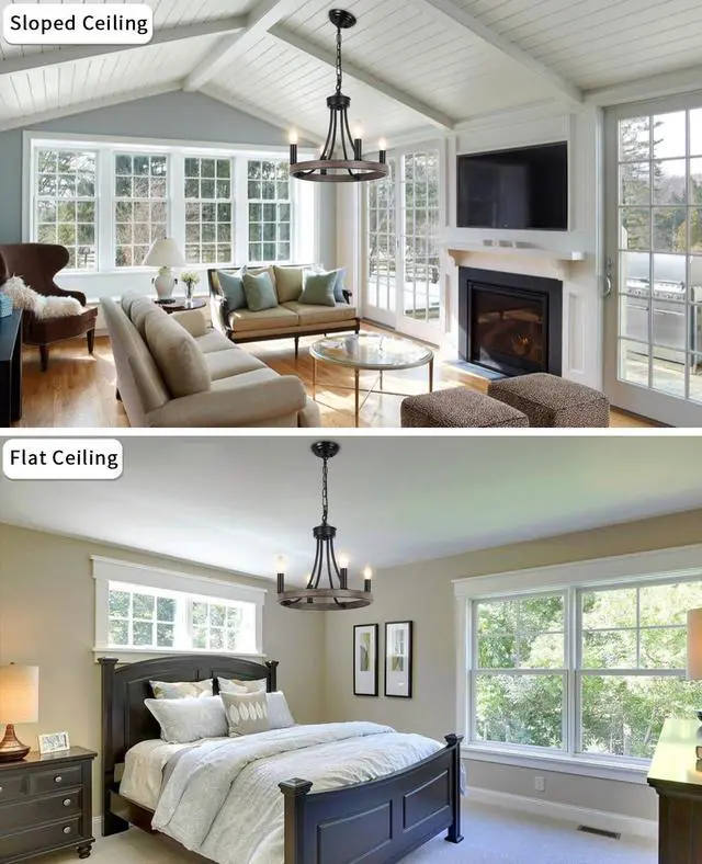 Alt view image 7 of 7 - Black Chandelier 4 Lights Chandeliers Ceiling Light