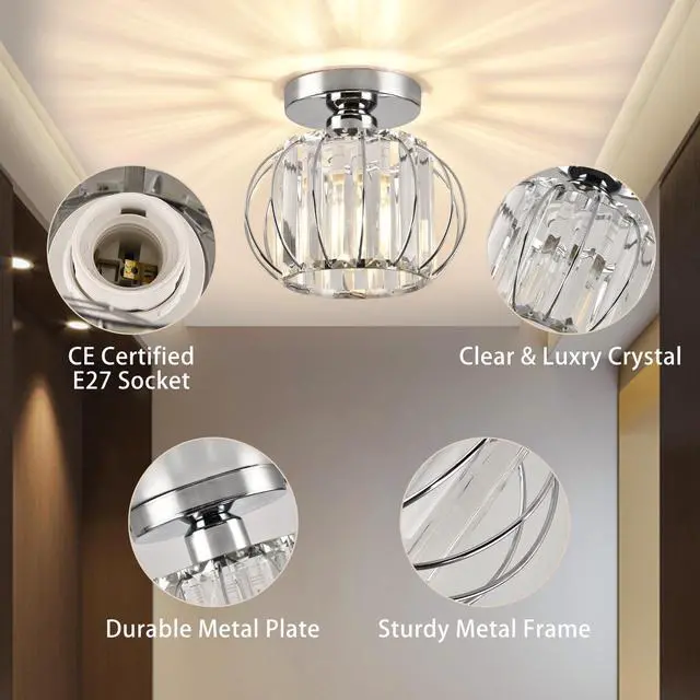 Alt view image 5 of 6 - Crystals Ceiling Light Fixtures Chandelier