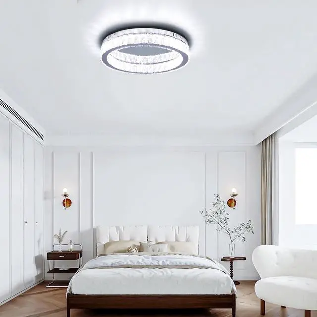 Alt view image 3 of 6 - 17.7" Crystal Flush Mount Ceiling Light