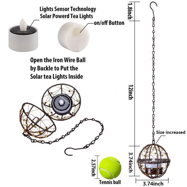 Alt view image 4 of 6 - Outdoor Solar Hanging Lanterns Waterproof