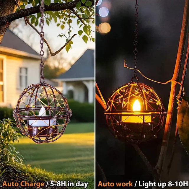 Alt view image 6 of 6 - Outdoor Solar Hanging Lanterns Waterproof