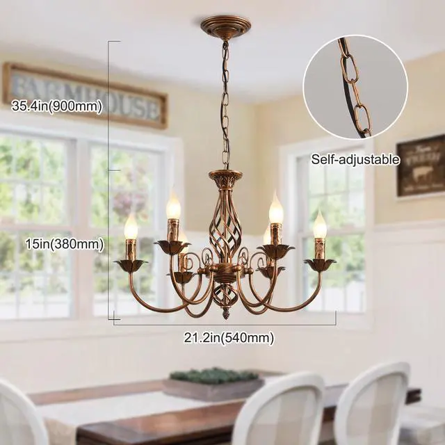 Alt view image 5 of 6 - Traditional Country Style Chandelier