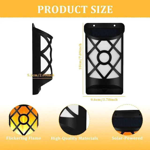 Alt view image 2 of 6 - 2PCS Solar Wall Lights Outdoor