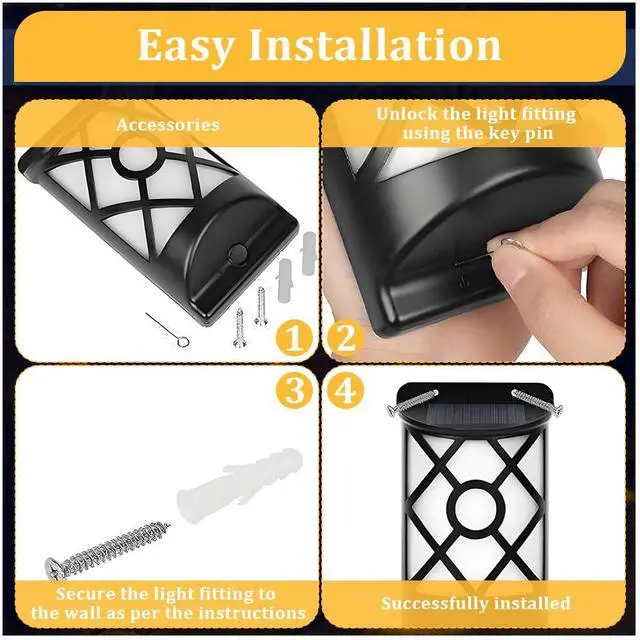 Alt view image 6 of 6 - 2PCS Solar Wall Lights Outdoor