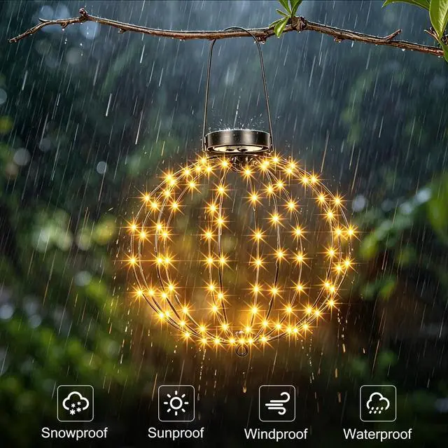 Alt view image 6 of 6 - 2 Pack Solar Hanging Ball Lights