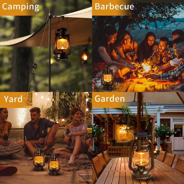 Alt view image 4 of 6 - 2 Pack Vintage Solar Lantern