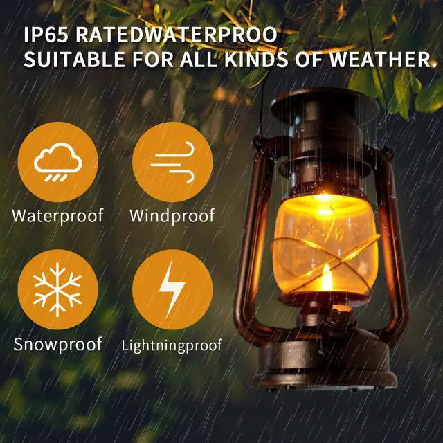 Alt view image 5 of 6 - 2 Pack Vintage Solar Lantern