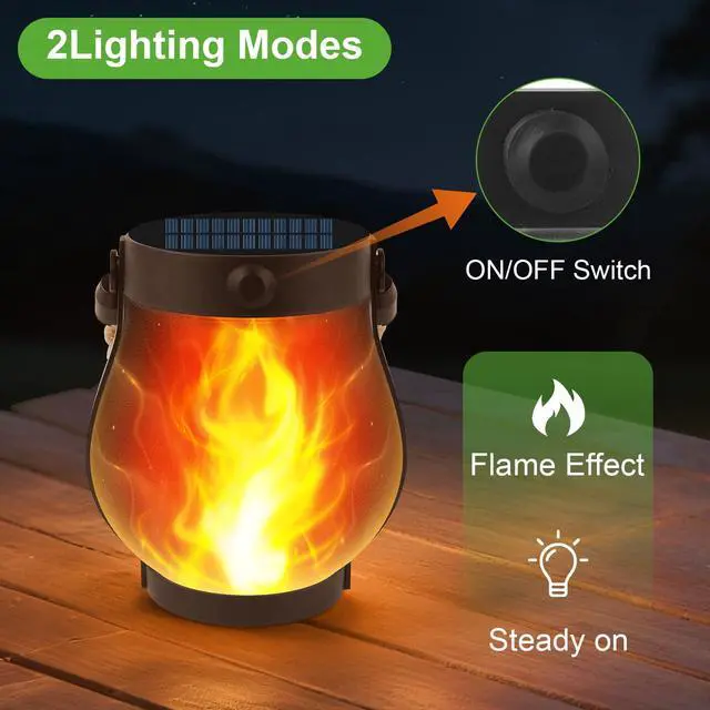 Alt view image 6 of 6 - 4 Pack Solar Flame Lanterns Outdoor