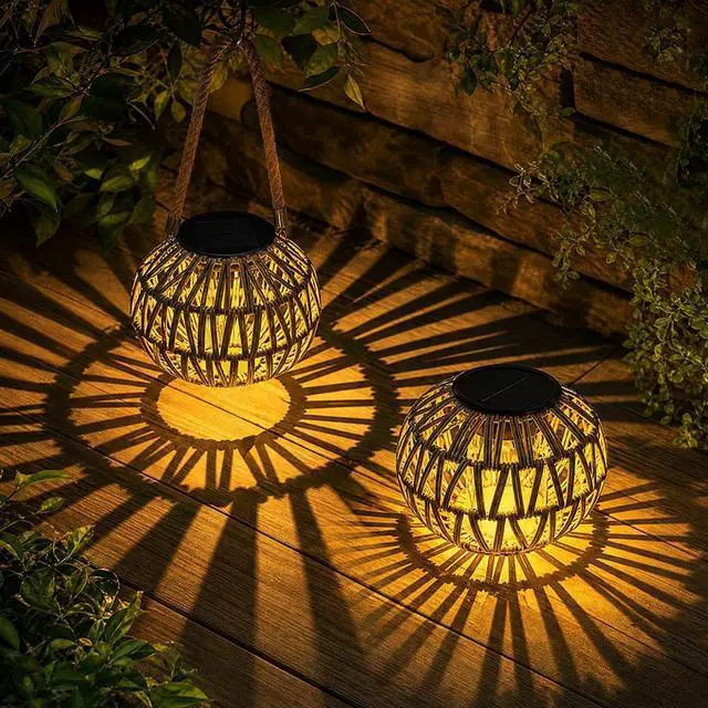 Main image of 2 PCS Rattan Solar Lantern