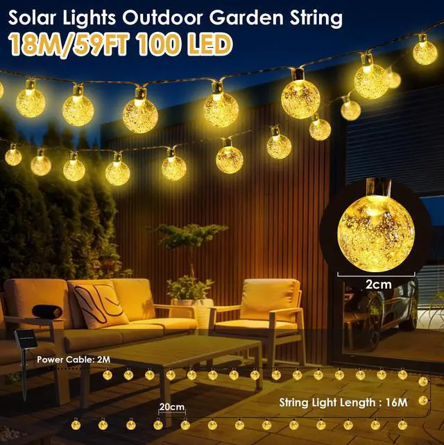Alt view image 4 of 6 - Solar Lights Outdoor Garden 18M 100LED