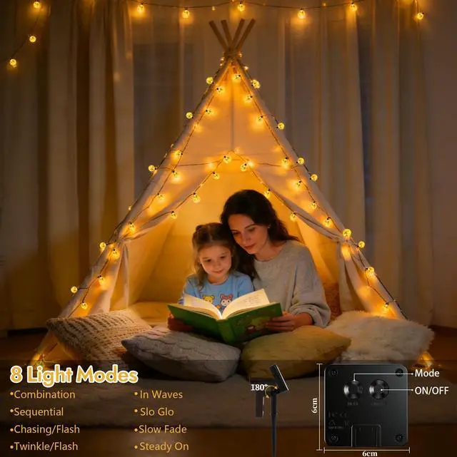 Alt view image 6 of 6 - Solar Lights Outdoor Garden 18M 100LED