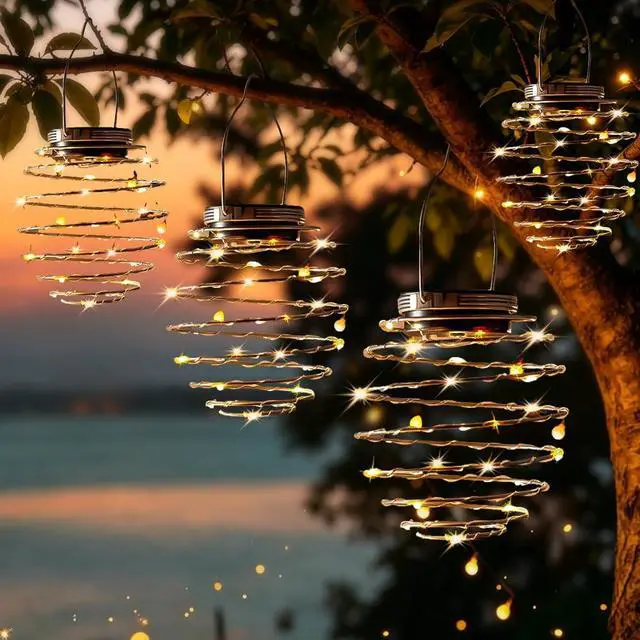 Alt view image 5 of 6 - 4PCS Solar Spiral Lanterns