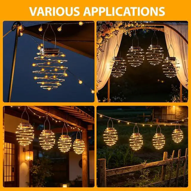 Alt view image 6 of 6 - 4PCS Solar Spiral Lanterns