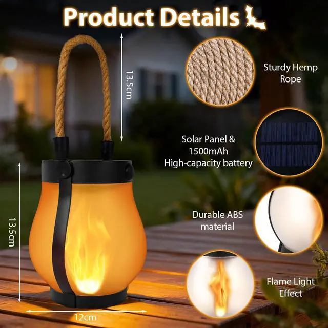 Alt view image 2 of 6 - Solar Flame Hemp Rope Lantern
