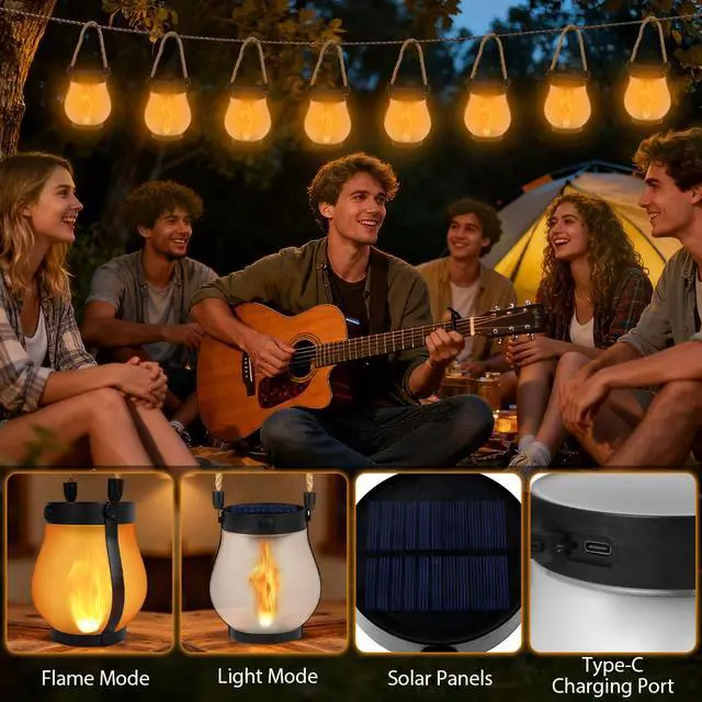 Alt view image 3 of 6 - Solar Flame Hemp Rope Lantern