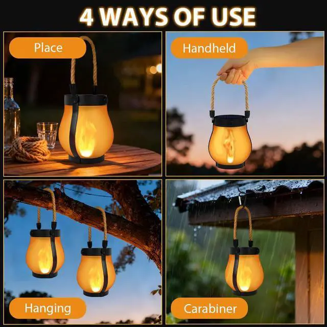 Alt view image 5 of 6 - Solar Flame Hemp Rope Lantern