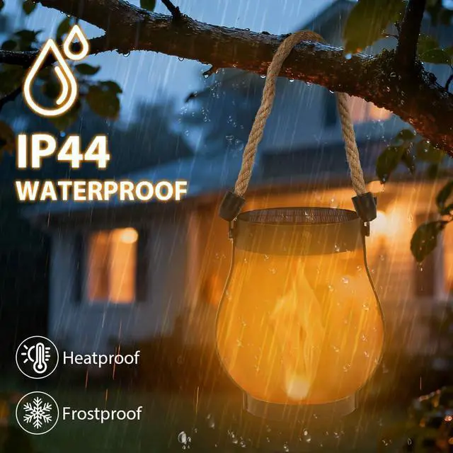 Alt view image 4 of 6 - Solar Flame Hemp Rope Lantern