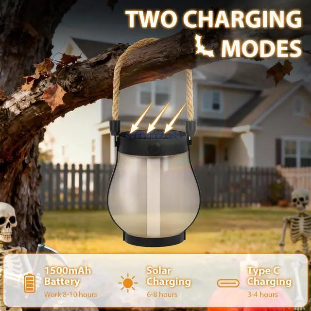 Alt view image 6 of 6 - Solar Flame Hemp Rope Lantern